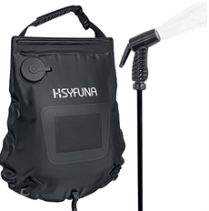 HSYFUNA Aurinkolämmitteinen Retkisuihku, 20 L. lämpötilanäytöllä